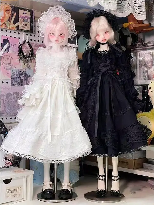 60CM BJD Doll Cute Clothes Maid Dress Black and White 1/3 1/4 1/6 Doll Accessories Children's toys