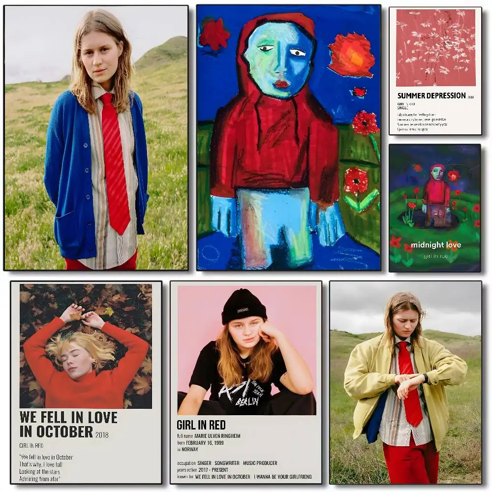 

G-Girl in R-Red hot album Poster HD art sticky wall waterproof home living room bedroom bar aesthetic decoration