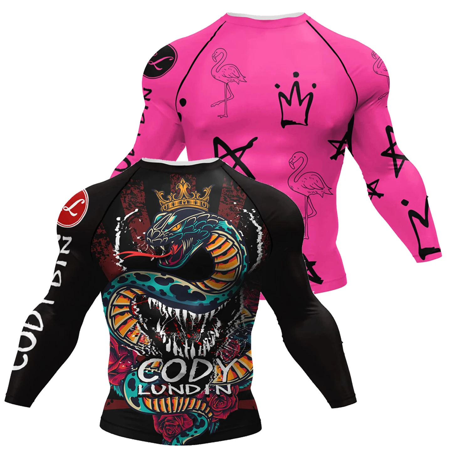 Fato de treino CODY LEUNDIN Leopard para homens, roupa personalizada Mma, calções de duas peças, tatuagens Jiu Jitsu Conjuntos de compressão Bjj