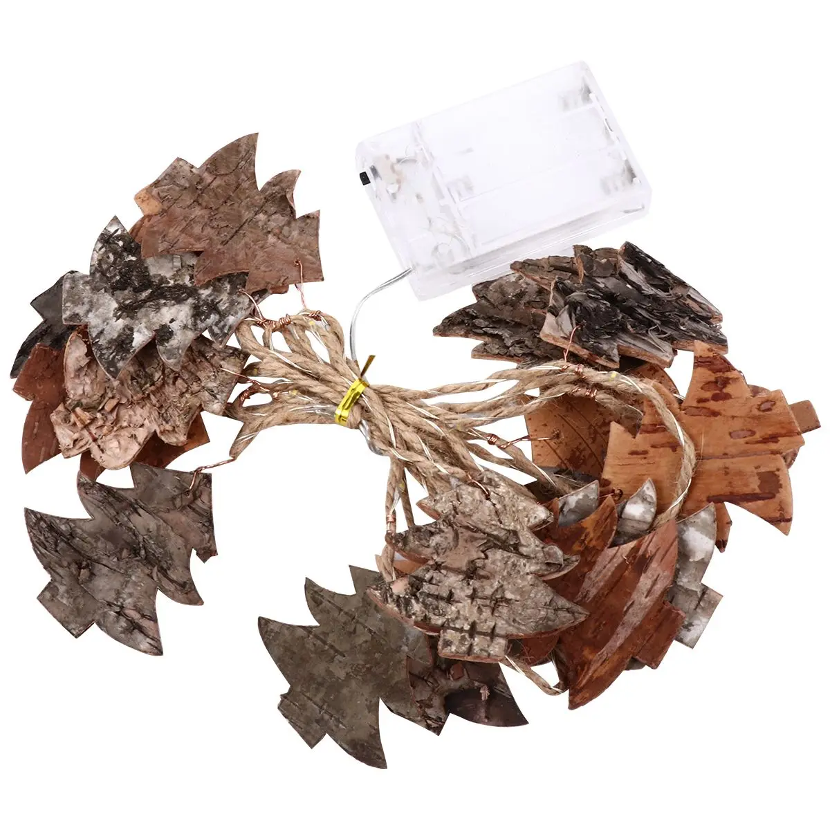 

Christmas Tree String Lights 2 Meter Wooden LED Decorative Light Festive Indoor Winter Holiday Eco Friendly