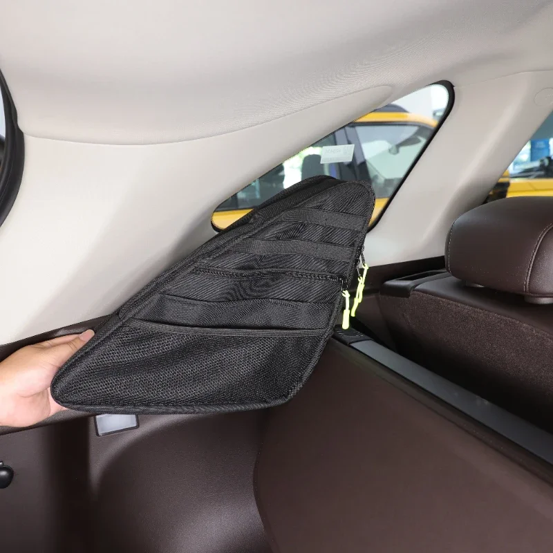 

For Haval Xiaolong A07 2023-2025 Oxford Cloth Black Car Trunk Side Window Storage Bag Cargo Tools Tidying Package Accessories