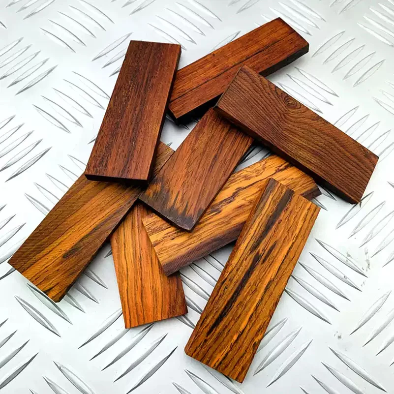 2pcs/lot 2 Sizes Natural Cocobolo Wood Siamese Rosewood Board Dalbergia Retusa Plate For Knife Tools Handle DIY Making Material