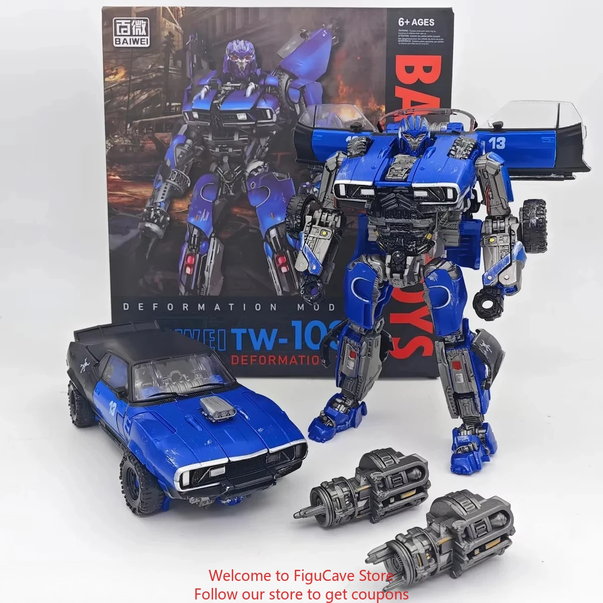 Baiwei transformando brinquedos genuínos TW-1033 novo bluestreak azul guerreiro robô figuras de ação crianças presente coleção