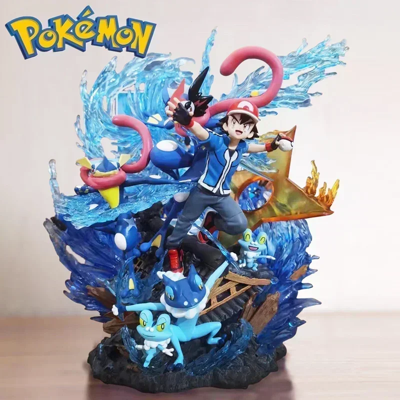 Large Size Pokemon Ash Ketchum Greninja Figure Ash Ketchum Squirtle Bulbasaur Charizard Action Figurine Anime Model Doll Toy