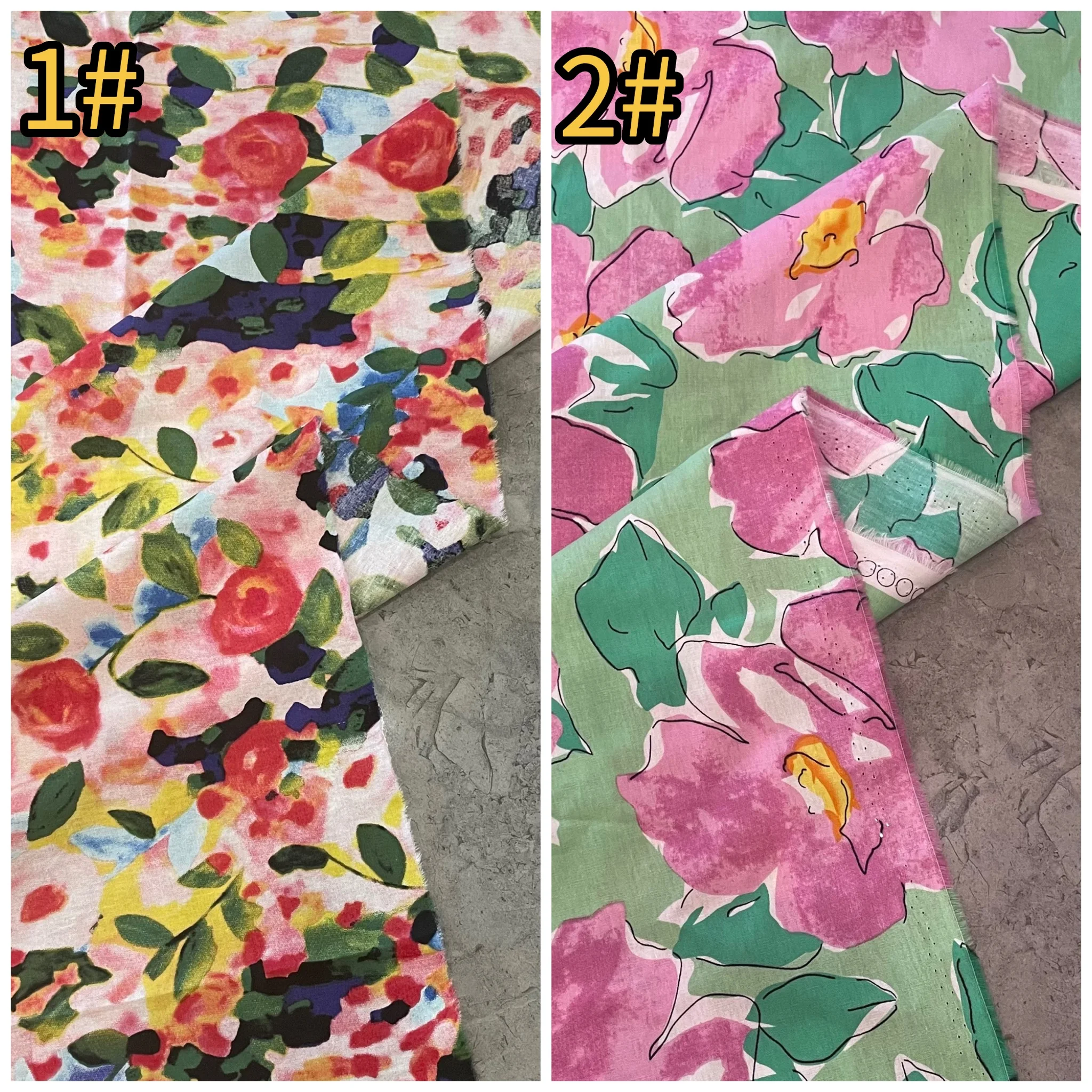 145x50cm neue pastorale Ölgemälde Blume Digitaldruck Stoff, Kinder kleid Cheong sam Tasche Home Wear Stoff – Detail 7