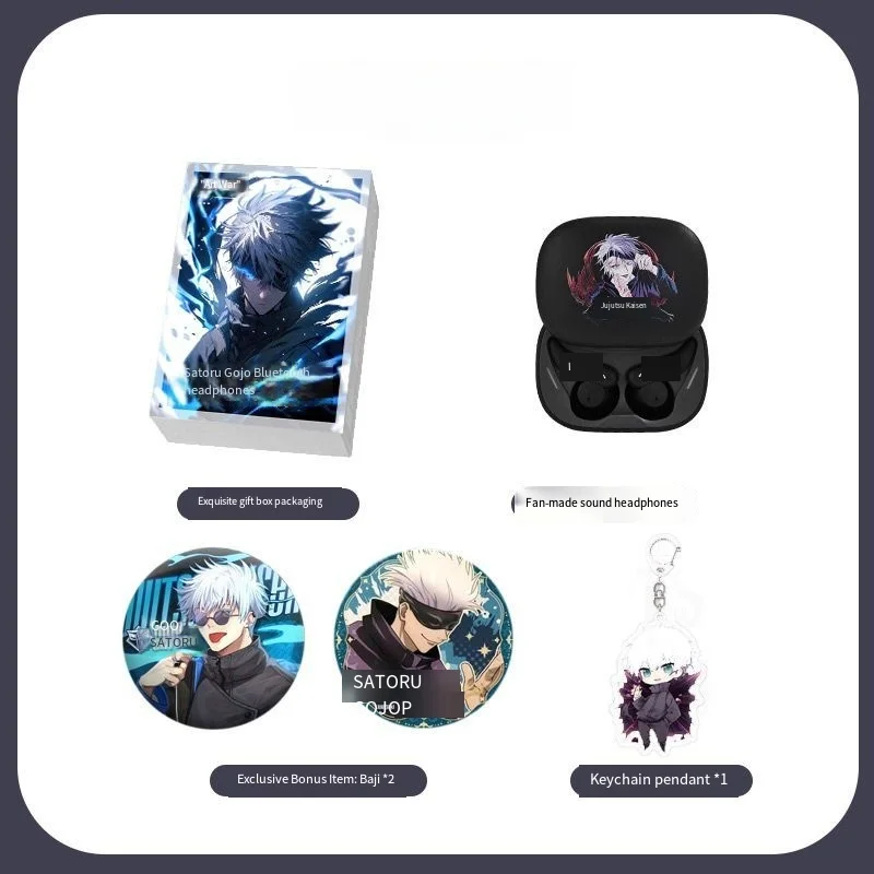 

Anime Jujutsu Kaisen Gojo Satoru Bluetooth Earphones Cartoon Noise Reduction Wireless Bluetooth Headset Portable Sports Earbuds