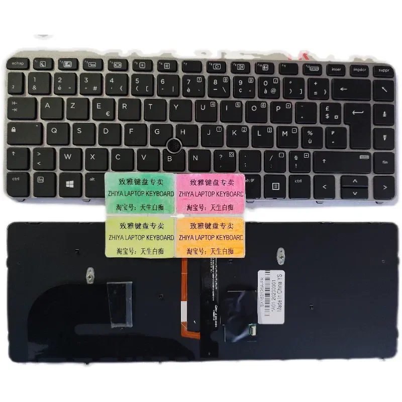 Backlit Keyboard with Pointing Stick for HP 840 G3 840 G4 848 G3 745 G3 French Layout
