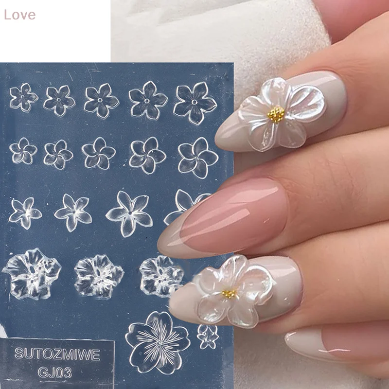 اليدوية Diy فرانجيباني سيليكون مسمار الفن العفن للتقليم المألوف زهرة مسمار الفن تصميم قالب قالب قالب شفاف عالي