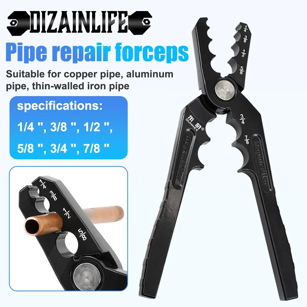 6 IN 1 Koperen Buis Rounder Tang Platte Aluminium Buis Reparatie Tang Koeling Tool Ronde Pijp Airconditioning Veelzijdige Reparatie