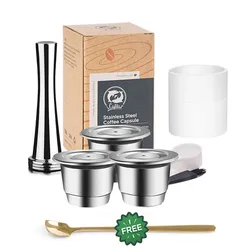 Für Nespresso wiederverwendbare Kaffeekapsel Edelstahl Rich Crema Espresso nachfüllbare Filter Pod Fit Inissia Pixie Essenza Mini