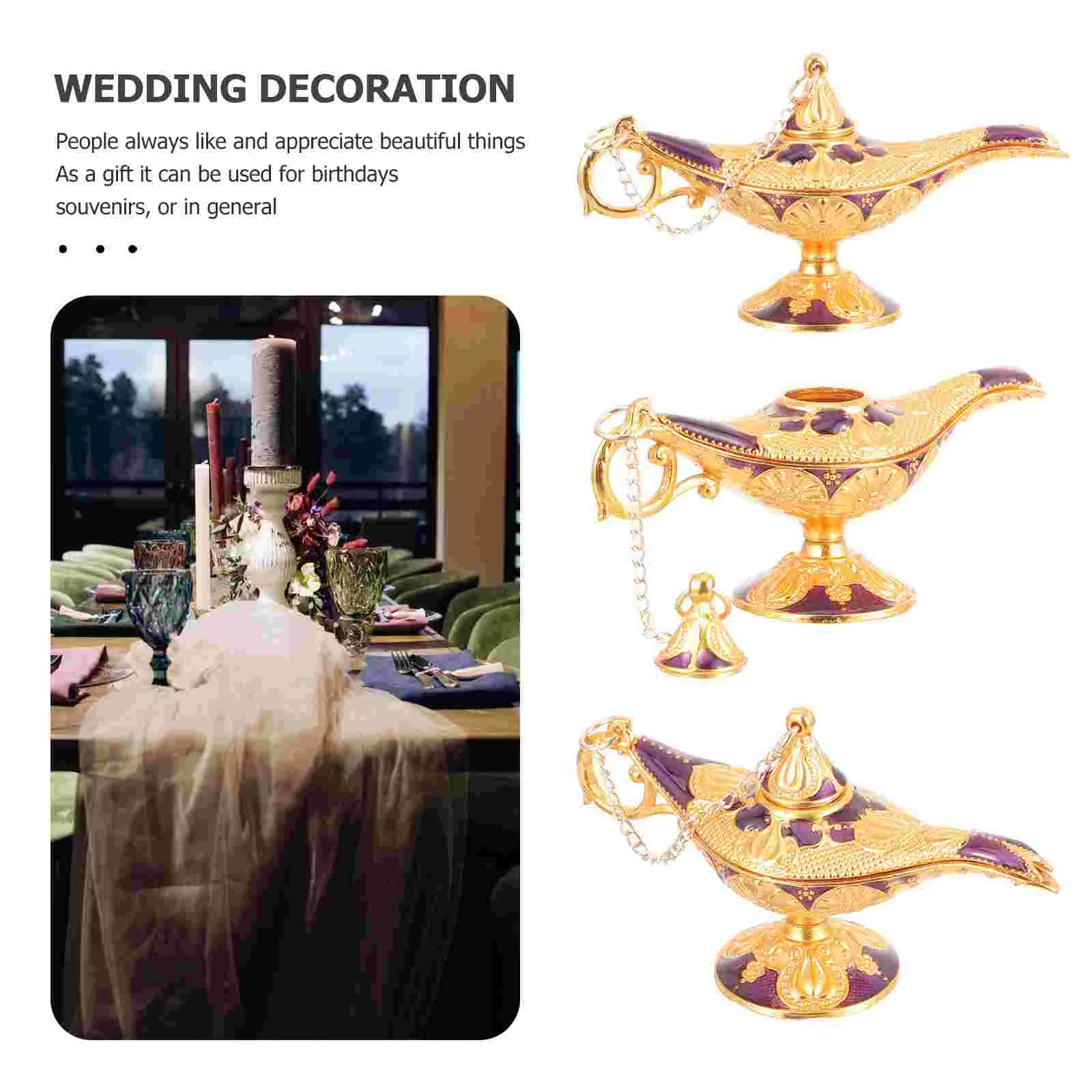 Dining Room Table Decor Lamp Desk Light Party Decorations Desktop Purple Zinc Alloy