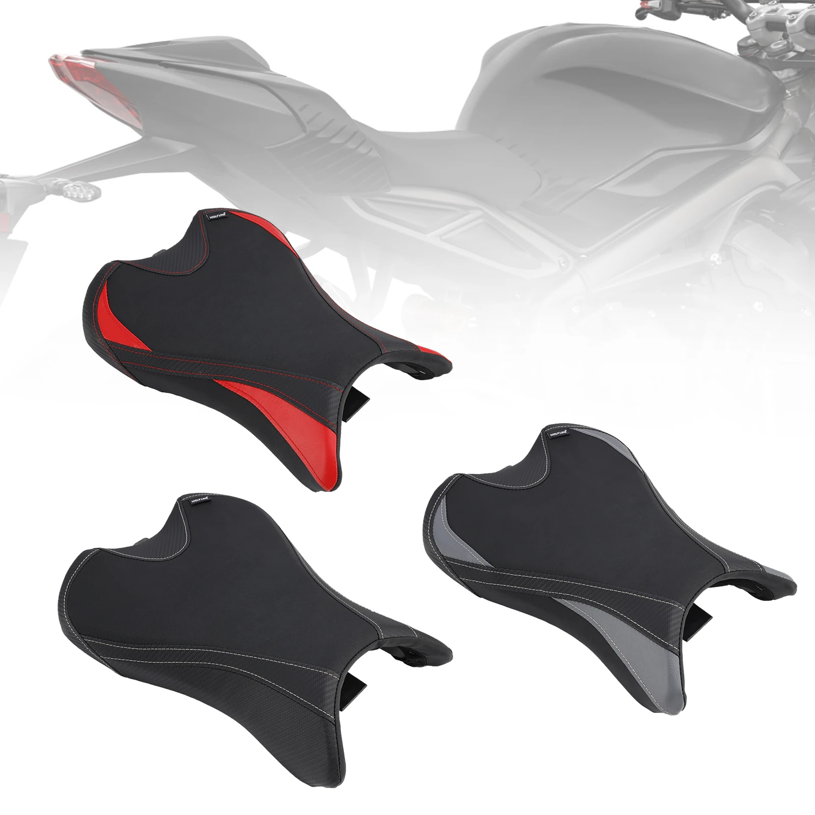 

Topteng Front Driver Raider Seat Pillion Saddle Black For Street Triple 765/S/R 19-22 Black