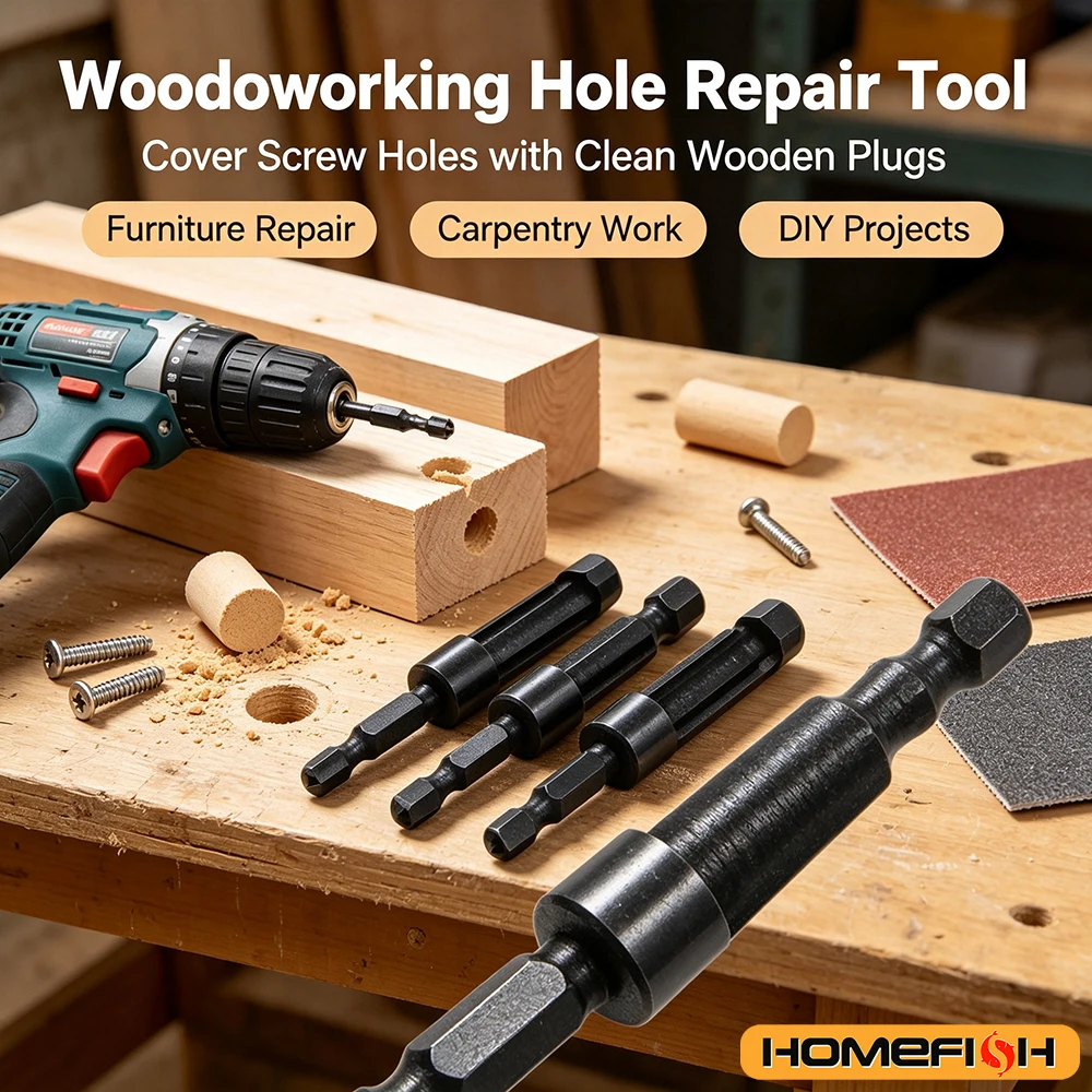 Wood Plug Cutter Drill Bit Set Hex Shank Woodworking Tenon Hole Saw Opener Carpentry Boring Cork Cutting Tool for Wood