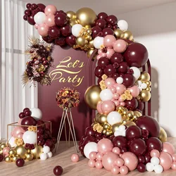 142pcs Burgundy Balloon Arch Garland Kit  for Birthday Baby Shower Valentines Day Bridal Shower Wedding  Party Decorations
