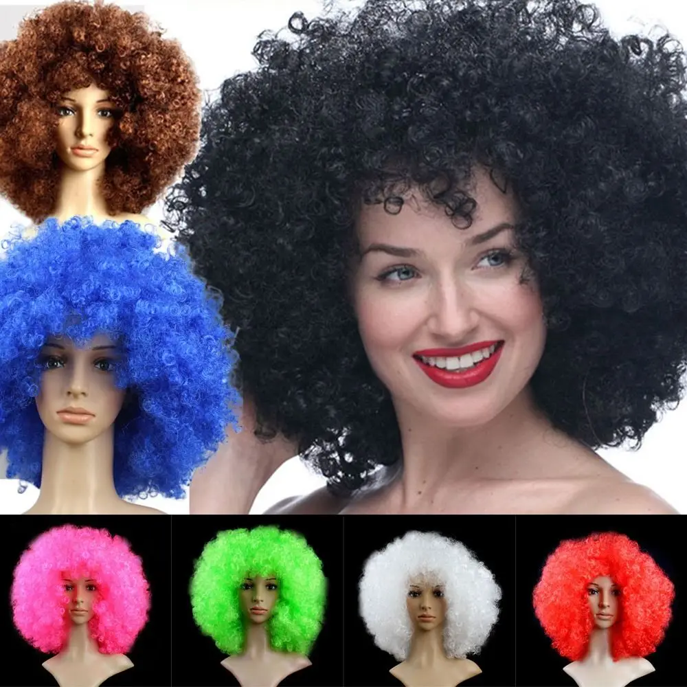 Gift Various Coloured Carnival Party Props Clown Cosplay Black Afro Curly Wig Colorful Wigs Curly Hair Children/Adults Dressing