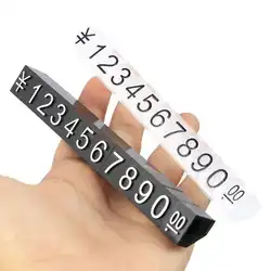 50pcs Plastic Large Combined Rmb Number Digit Cubes Stick Clothes Phone Jewelry Showcase Shelf Top Price Sign Label Tag Stand