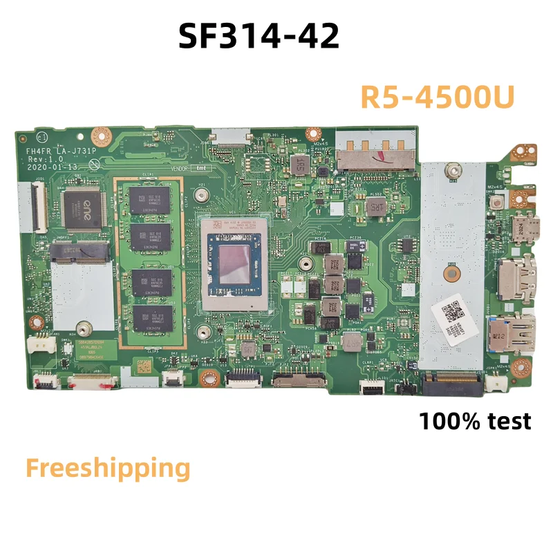 

FH4FR LA-J731P Laptop Motherboard For ACER Swift SF314-42 R5-4500U CPU NBHSF11009 System motherboard work