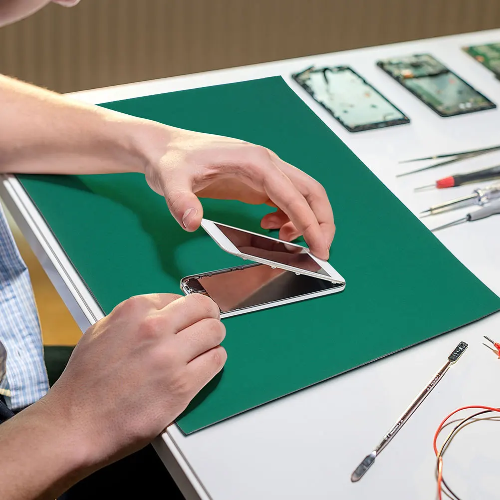 3Pcs Anti-Static Desk Mats Heat Resistant Rubber Repair Mat for Grounding Large Soldering Pads