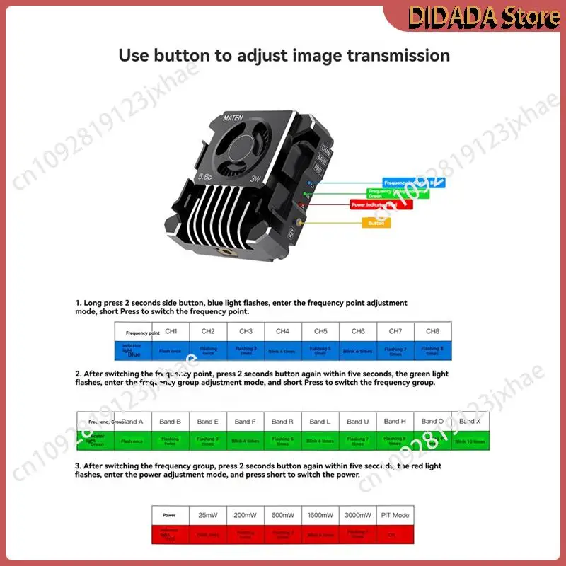 

N82R 5.8G 3W VTX PRO 80CH FPV Video Transmission MMCX Built-In MIC For FPV Drone RC Model Long Range Flight