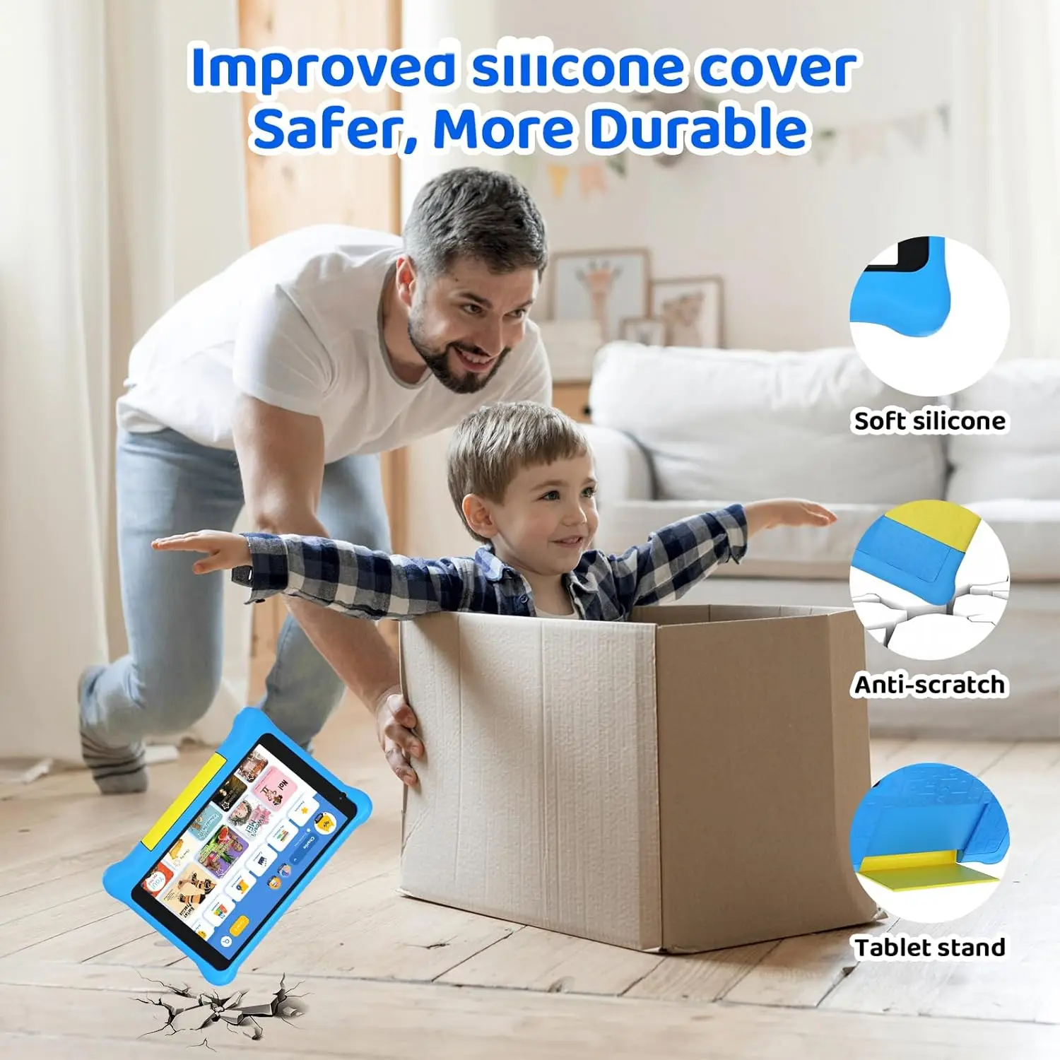 URAO 7 Inch Kid Tablet Android13 5GB RAM 32GB ROM 128GB Expand 5G WiFi 2500mAh Battery Dual Camera Children's Gift Kids Software