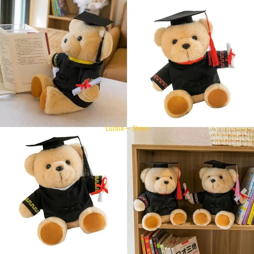 

Y4QA Stuffed Bear Toy Gift Graduation Gift Bachelors Hat Cartoon Bear Toy Bachelors Gift Plush Toy Animal Souvenir