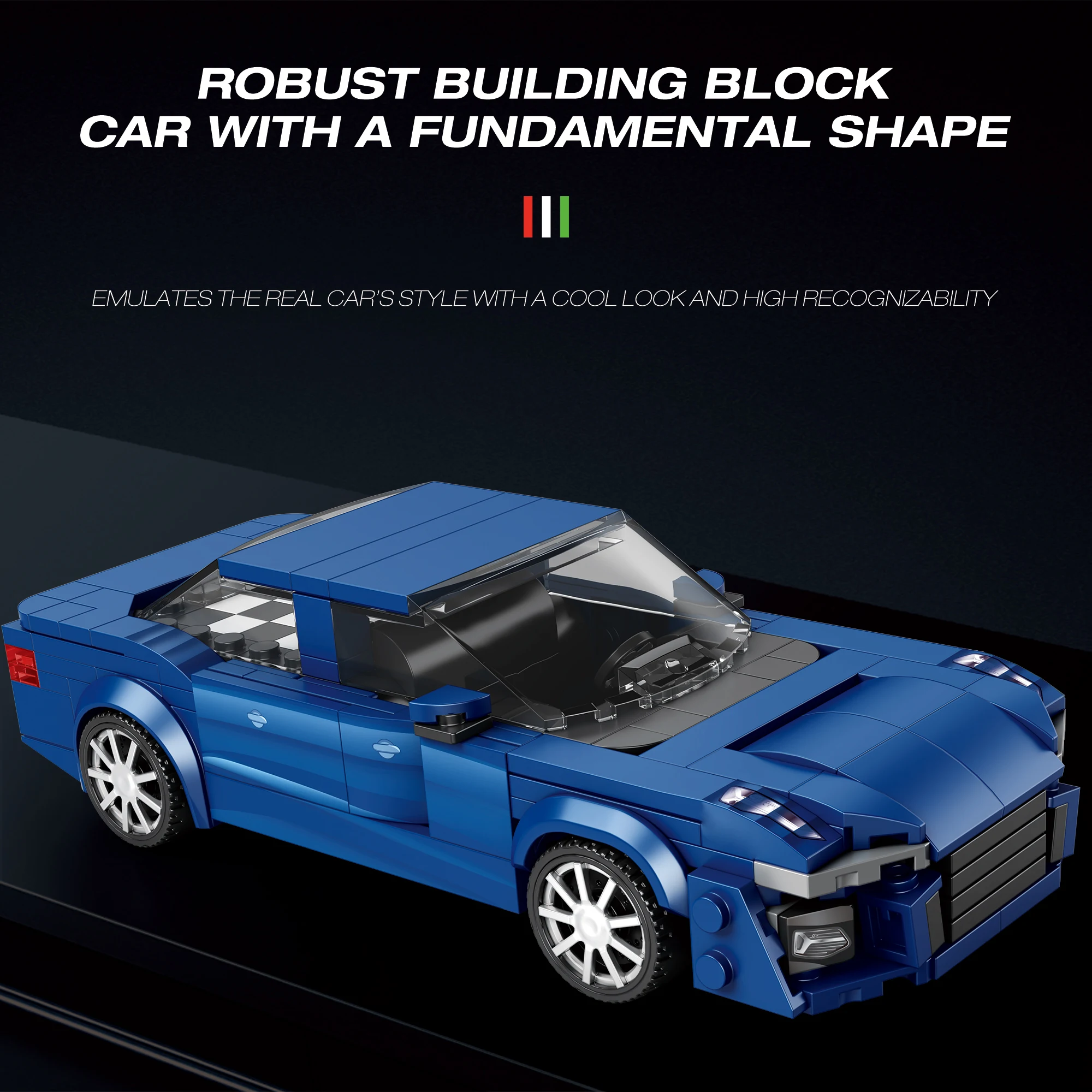 مجموعة مكعبات بناء سيارات فاخرة A6 للبالغين، مجموعة بناء نماذج لعبة سيارات السباق، هدايا إبداعية للأطفال الأولاد 6-14، 330 قطعة