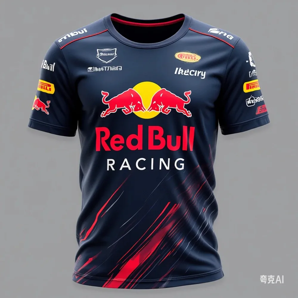 2025 New Red Bull 3D Printed Children's T-shirt Outdoor Sports Short Sleeve Men's Fashion Motorcycle Breathable Round Neck Top