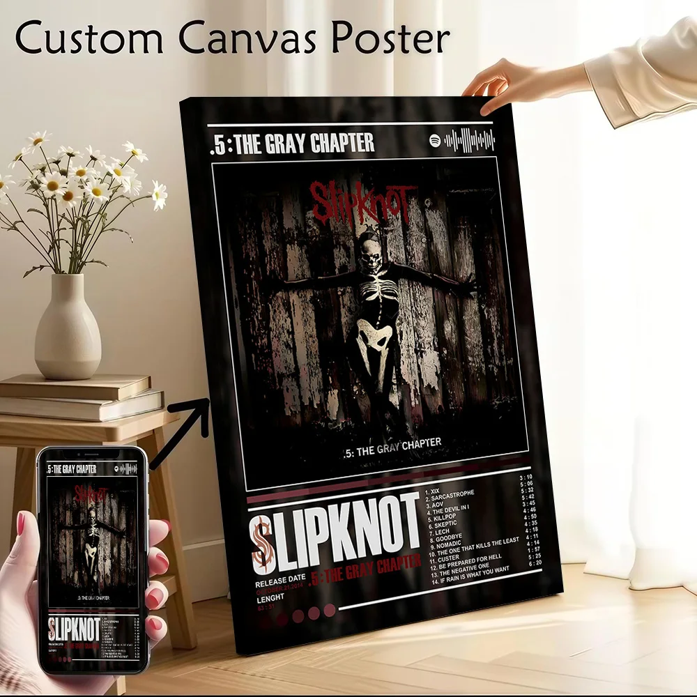 Slipknot .5: The Gray Chapter Album Printed Canvas Poster Custom Pictures Wall Art Canvas Painting for Living Room Decorations