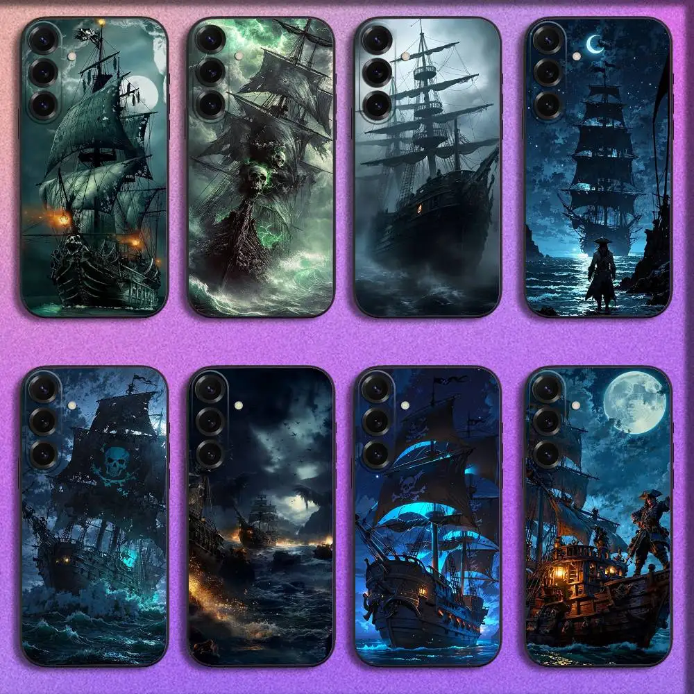 

Pirate Ghost Ship Phone Case For Samsung S25,S24,S21,S22,S23,S30,Ultra,S20,Plus,Fe,Lite,5G Black Cover