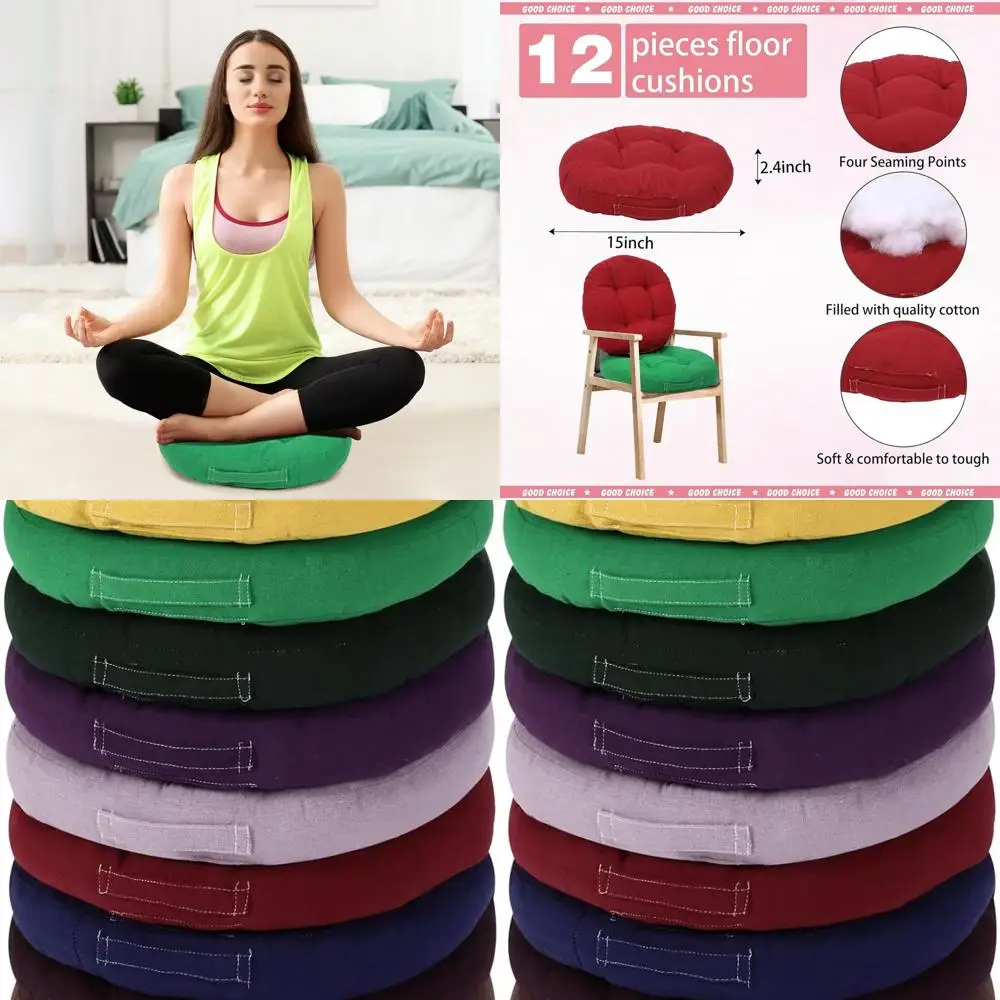 

Гибкие круглые напольные подушки с ручками, 12 шт., для классной комнаты, домашней школы и детской комнаты ярких цветов