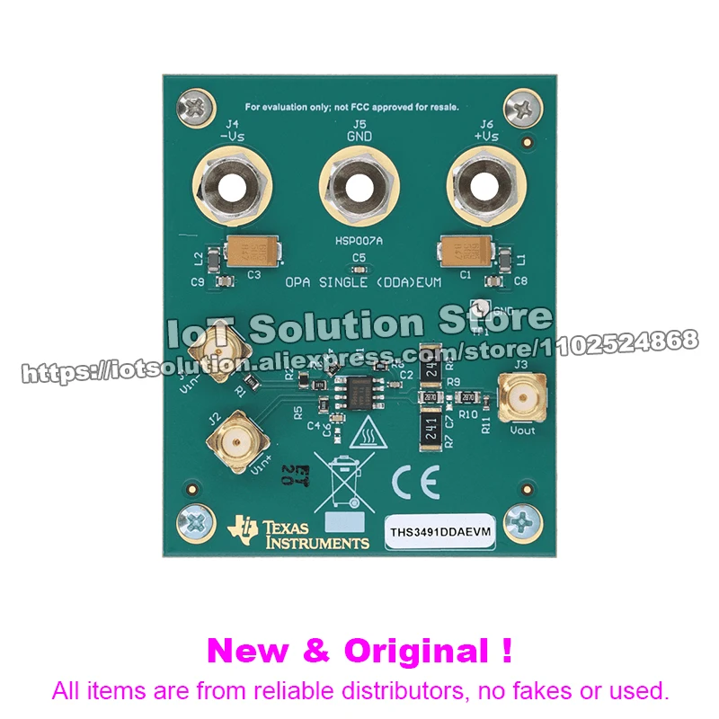 THS3491DDAEVM THS3491 evaluation module for 900-MHz high-power-output current-feedback amplifier in DDA package
