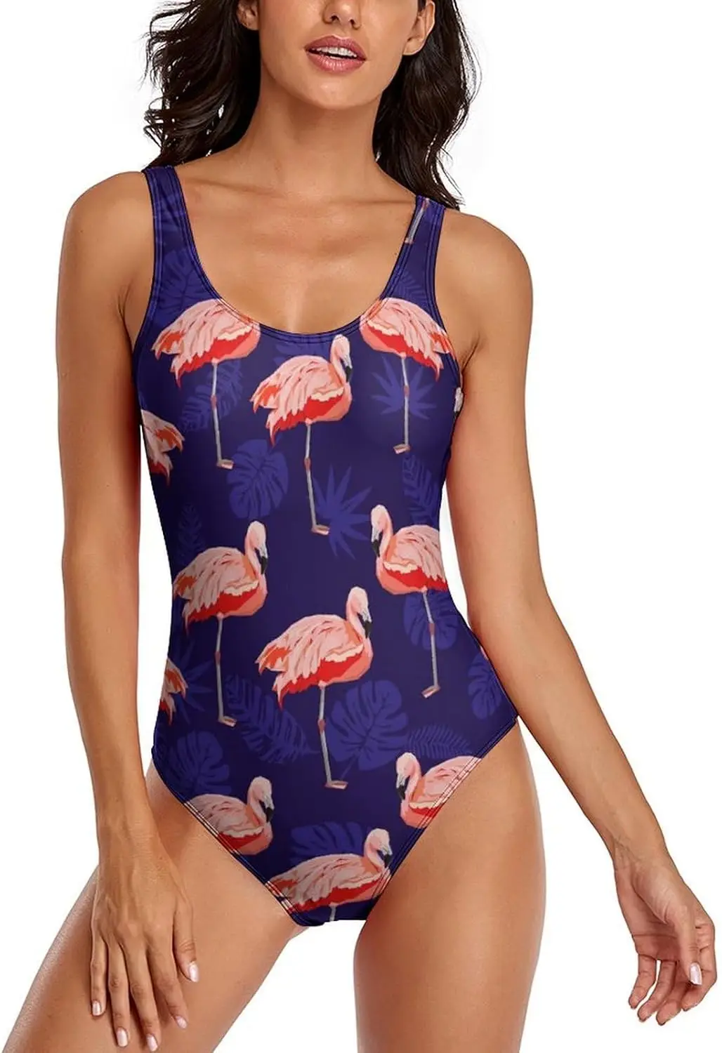 

Luxy Trio Pink Flamingo Women's One Piece Swimsuits Athletic Training Swimwear Bathing Suits