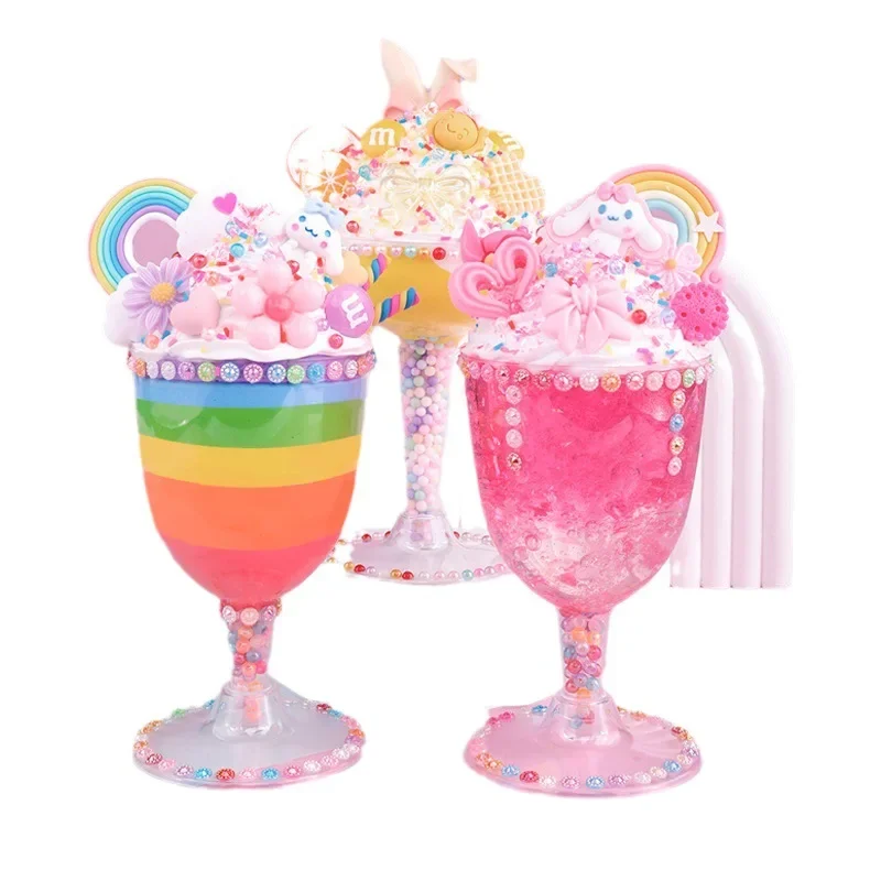 DIY Faux Dessert Craft Kit Mini Ice Cream & Fruit Drink Models Creative Party Treat Toys for Kids & Adults