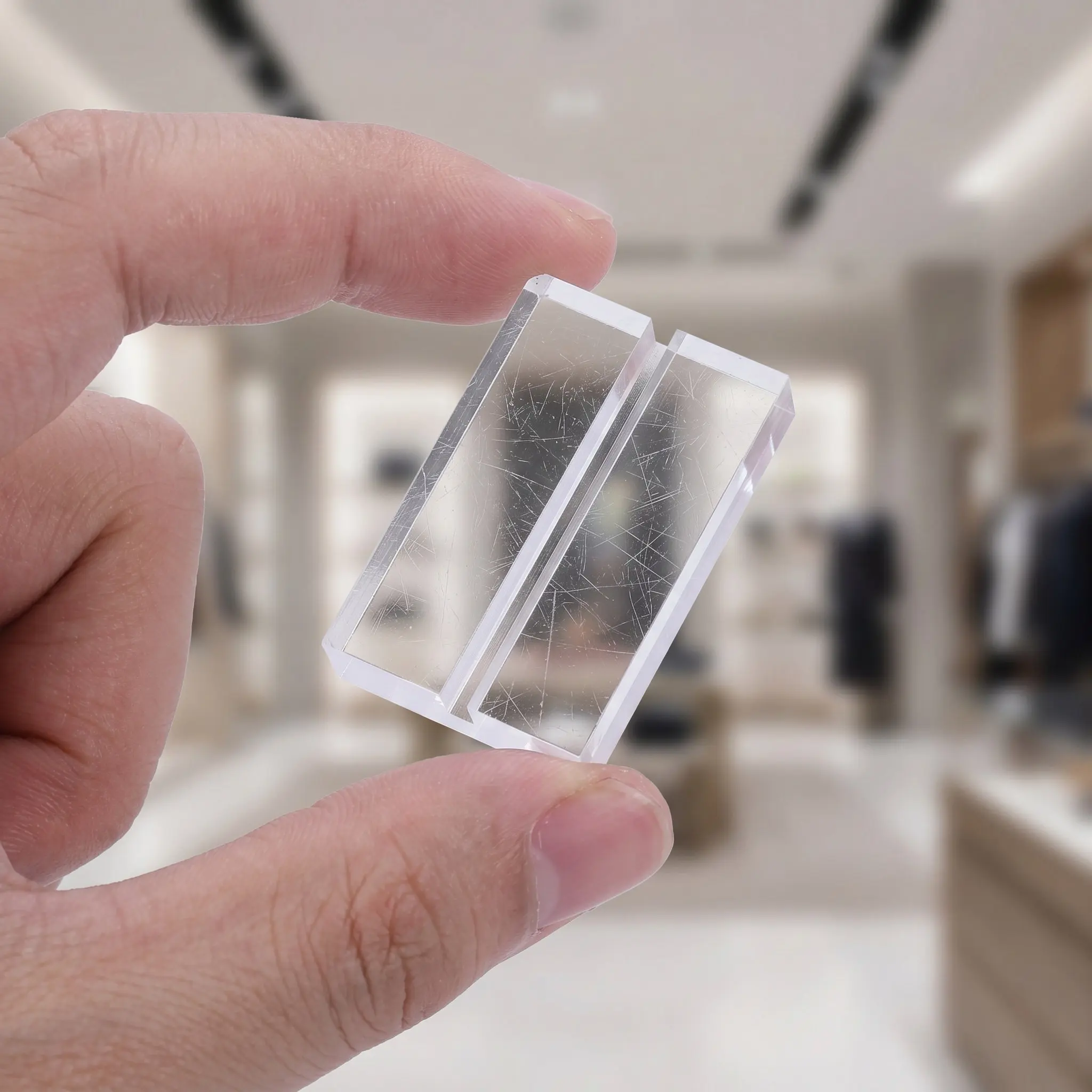 10Pcs Acrylic Card Holder Stand Clear Playing Card Display Organizer Slanted Slot Tabletop Menu Sign Holder Office Reception
