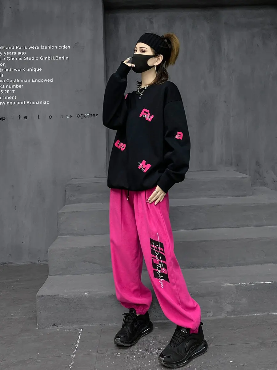 

M-Home Trendy European Sle Spring New Women's Set Casual Pants Long Pants Two-Piece Set Comfortable Sweatirt round Ne
