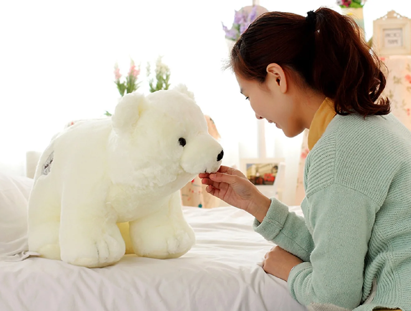 

small size plush The polar bear toy white standing polar bear doll gift about 45cm 0027