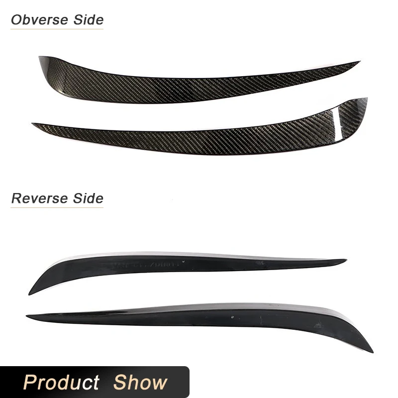 Carbon Fiber Car Front Bumper Canards Fins for Tesla Model X 2016-2018 Racing Front Fog Cover Trims Canards Flaps Body Kits