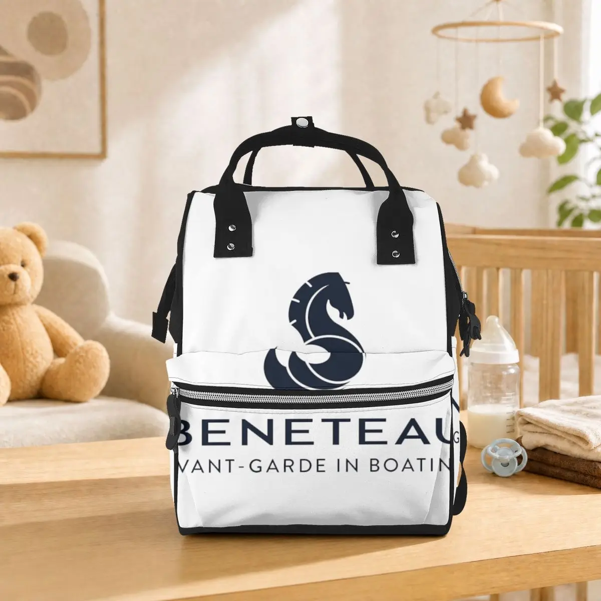 Beneteau Sailboat Sailing Yacht POCKET SIDE Student Backpack School Bag Hiking Travel Daypack for Men Women Bookbag