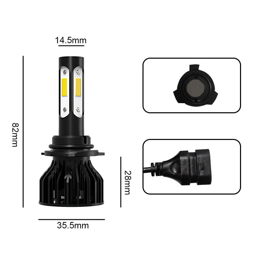 Roadsun 4pcs 10000LM H7 Led 9006 9005 Car Headlight Bulbs Auto 6000K 12V Chips For Toyota Corolla 2009 2010 2011 2012 2013