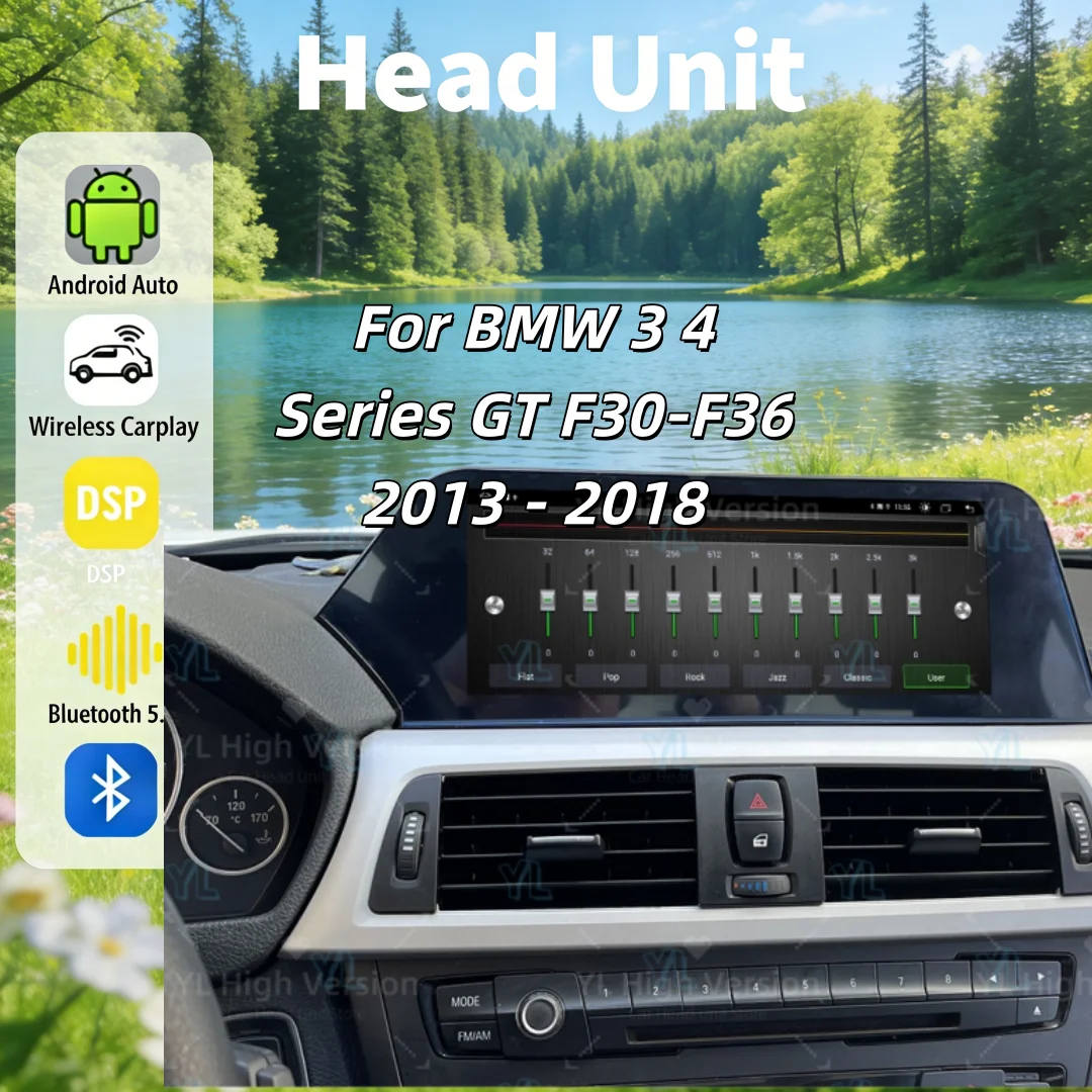 Android 15 Blue Light Anti Reflection Blade Screen Suitable For BMW Series 3 4 Series F30-F36 2013-2018 Car Multimedia Player 4G