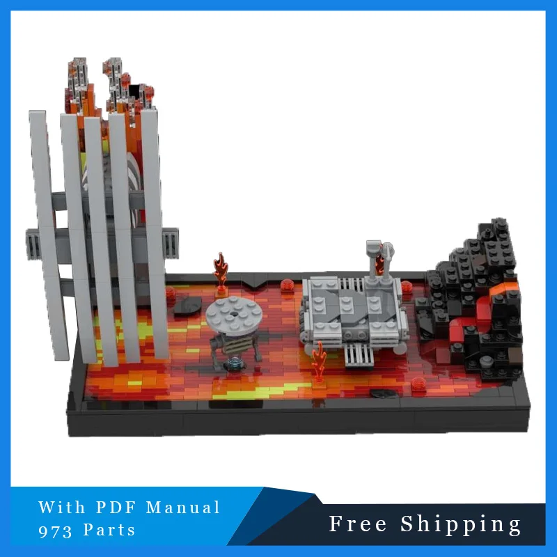 

973 Запчасти Star Battle Series MOC Знаменитый фильм Боевые сцены Модульный строительный блок Модель Детская сборка Дисплей Игрушка Подарки на день рождения