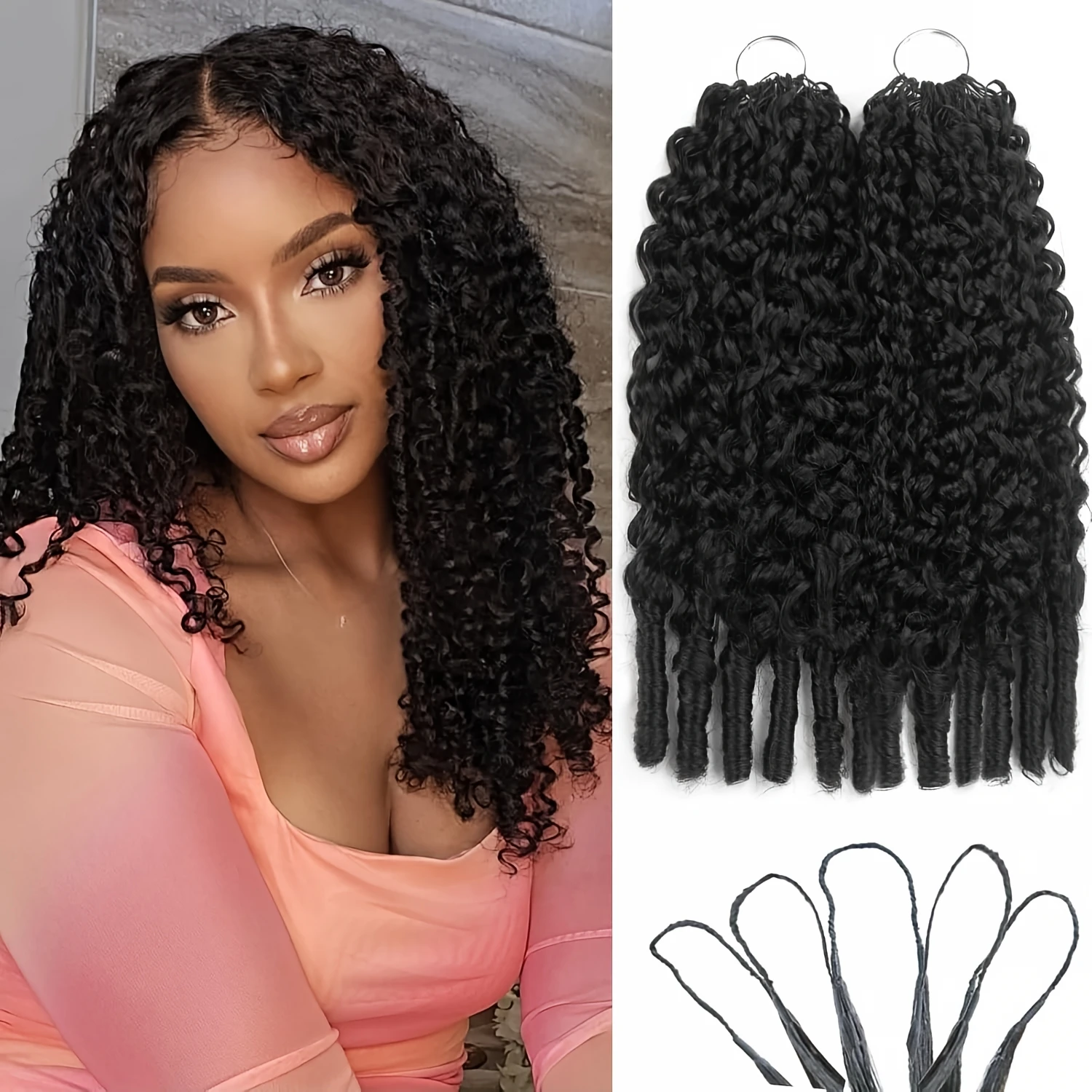 100% Human 15A Virgin Feather Crochet Black Burmese Curly 20 Inch Pre-Separated 50g/100g/120g Human Hair Extensions for Braiding