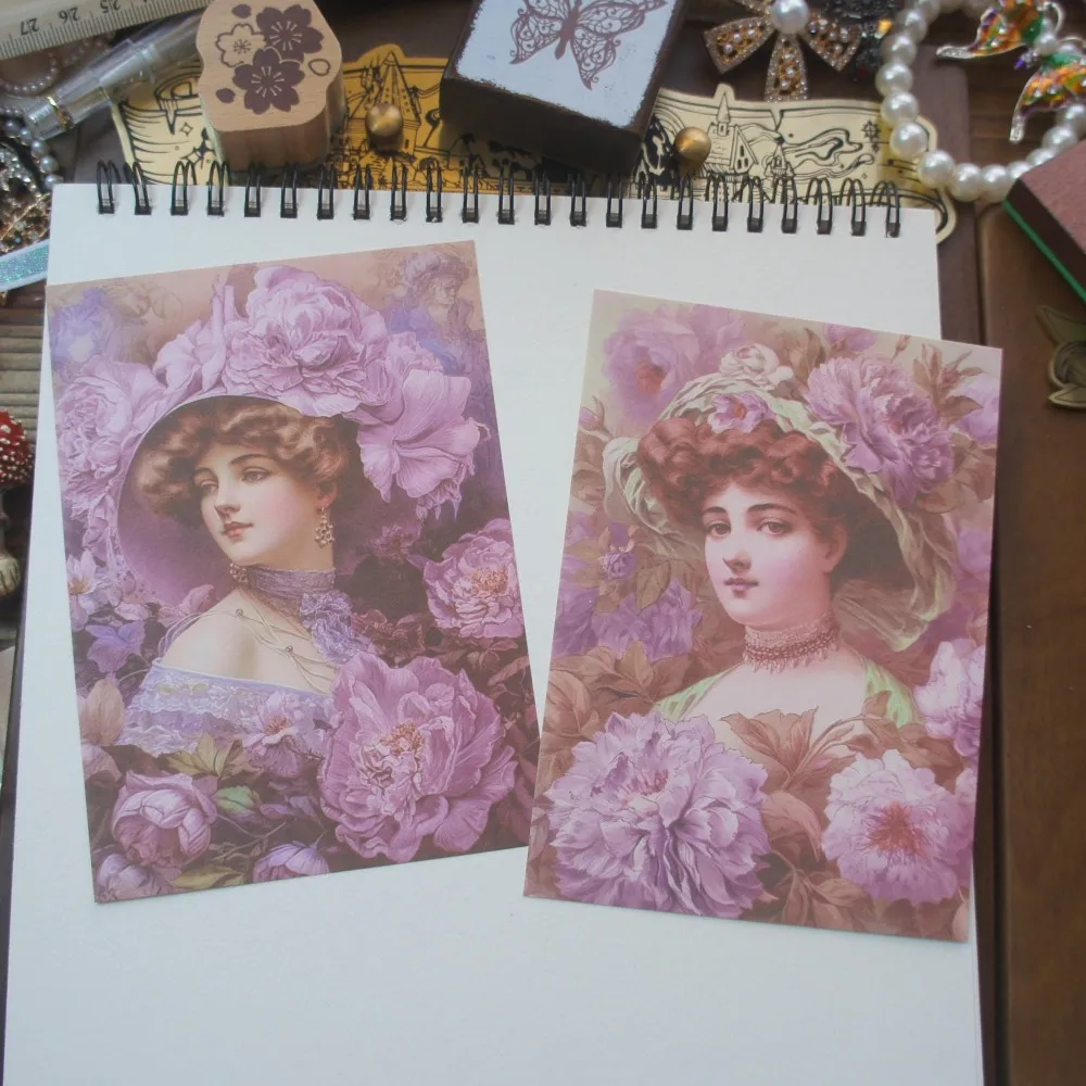 

30pcs Portrait of Noble Women Design Gift Decoration Paper Creative Craft Paper Scrapbooking Background DIY