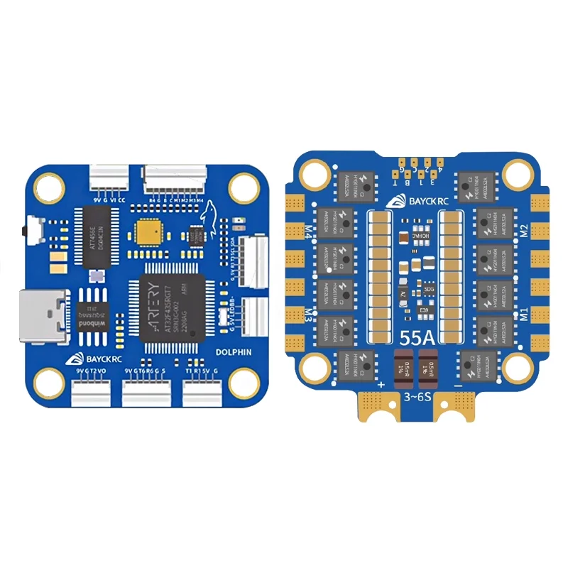 

Контроллер полета BAYCK DOLPHIN FC AT32 SWORDFISH 55A ESC Электронный регулятор скорости для гонок RC Drone FPV DIY