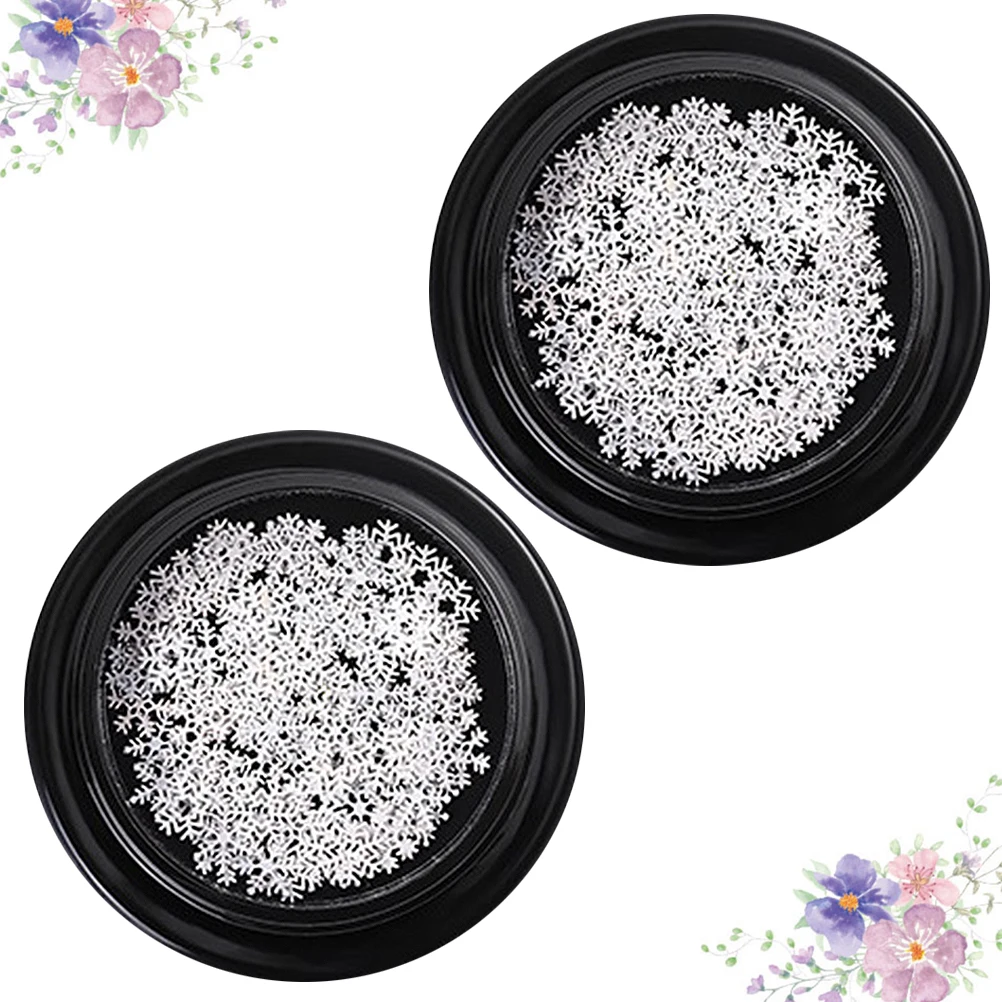 

2 шт. рождественские украшения для ногтей наклейки со снежинками шестигранные тонкие маникюрные белые