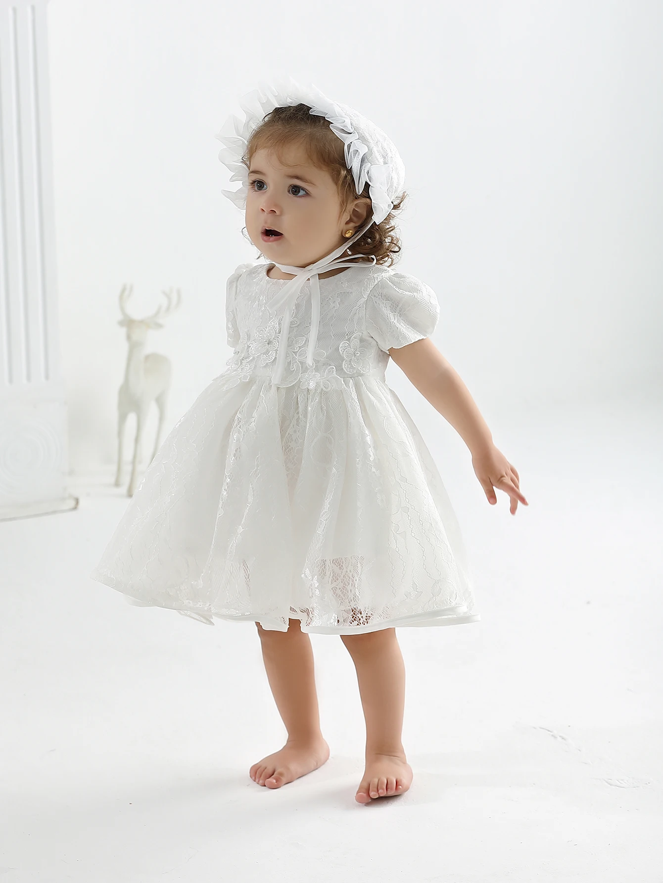 Wedding Flower Girl White Dresses  Baby Girl Dress Baby Party Summer Princess Skirt