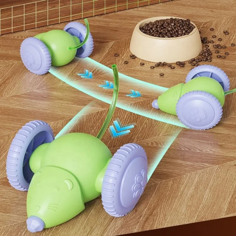 Electric Mouse Car Interactive Cat Toy Automatic Rechargeable Intelligent Obstacle Avoidance Teaser Kitten Pet Plaything