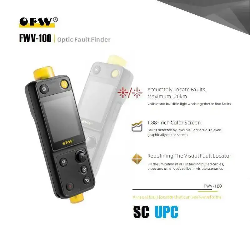 

OFW Optic Fault Finder 20KM Fiber Ranger FTTB FTTH Breakpoint Tester 25M Event Blind Zone