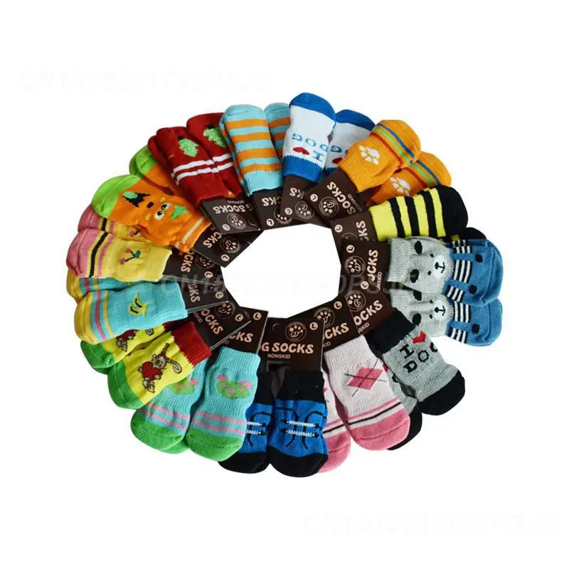 5/10/20SETS Pet Dog Socks Shoes Non-slip Design Protective Convenient Popular Anti-slip Essential Fashionable Pet Accessories