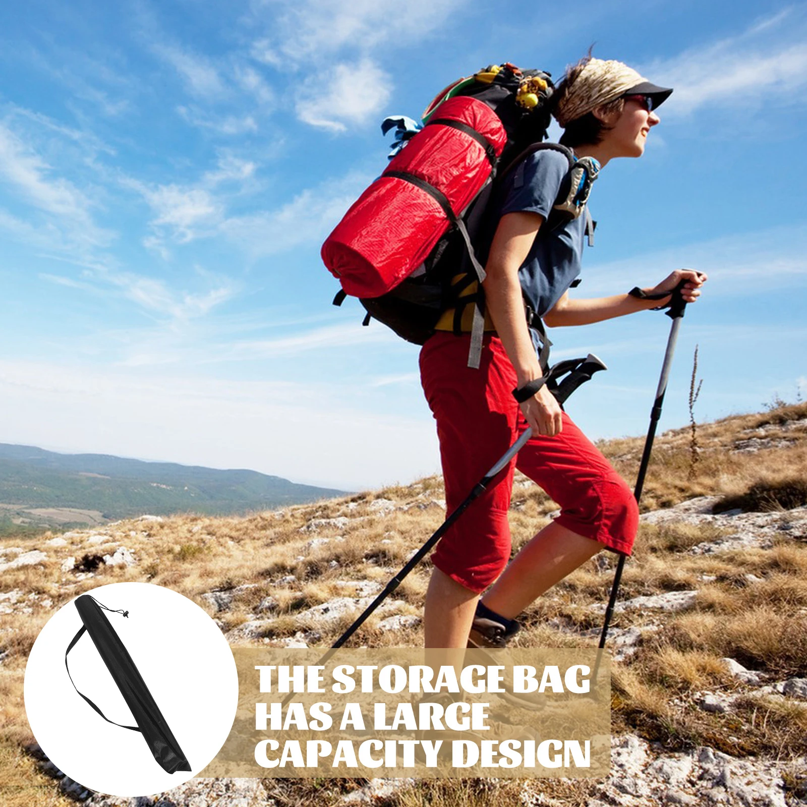 

Portable Nylon Hiking Poles Carry Bag Lightweight And Foldable Trekking Pole Storage Case Outdoor hiking Walking Stick Organizer